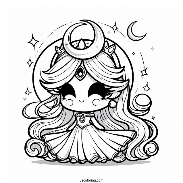 Kawaii Chibi Princess Luna Coloring Page For Preschoolers
