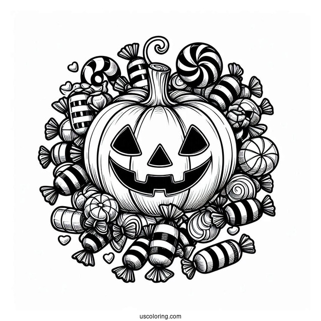 Halloween Jack-O-Lantern Full Of Candy