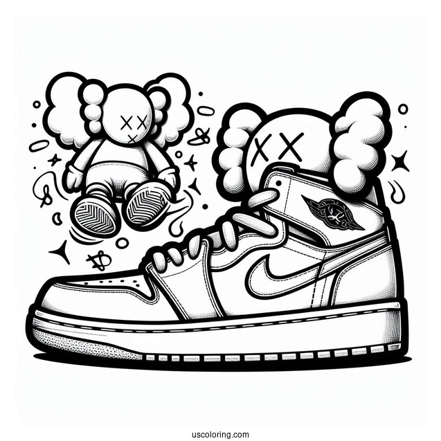 Air Jordan KAWS Coloring Page