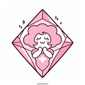 Steven Universe Coloring Page Of Simple Pink Diamond Outline
