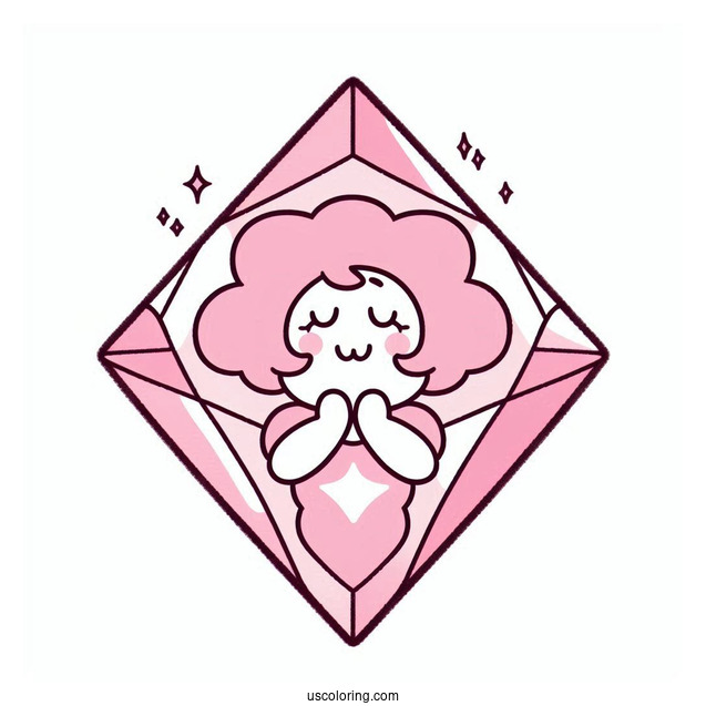 Steven Universe Coloring Page Of Simple Pink Diamond Outline
