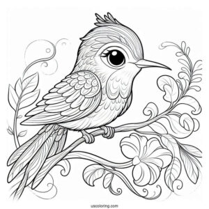 Blu Perched On Linda s Arm Coloring Page