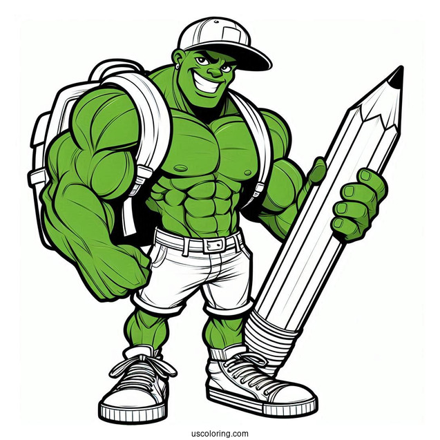 Easy Outline Of Hulk To Color For Young Kids