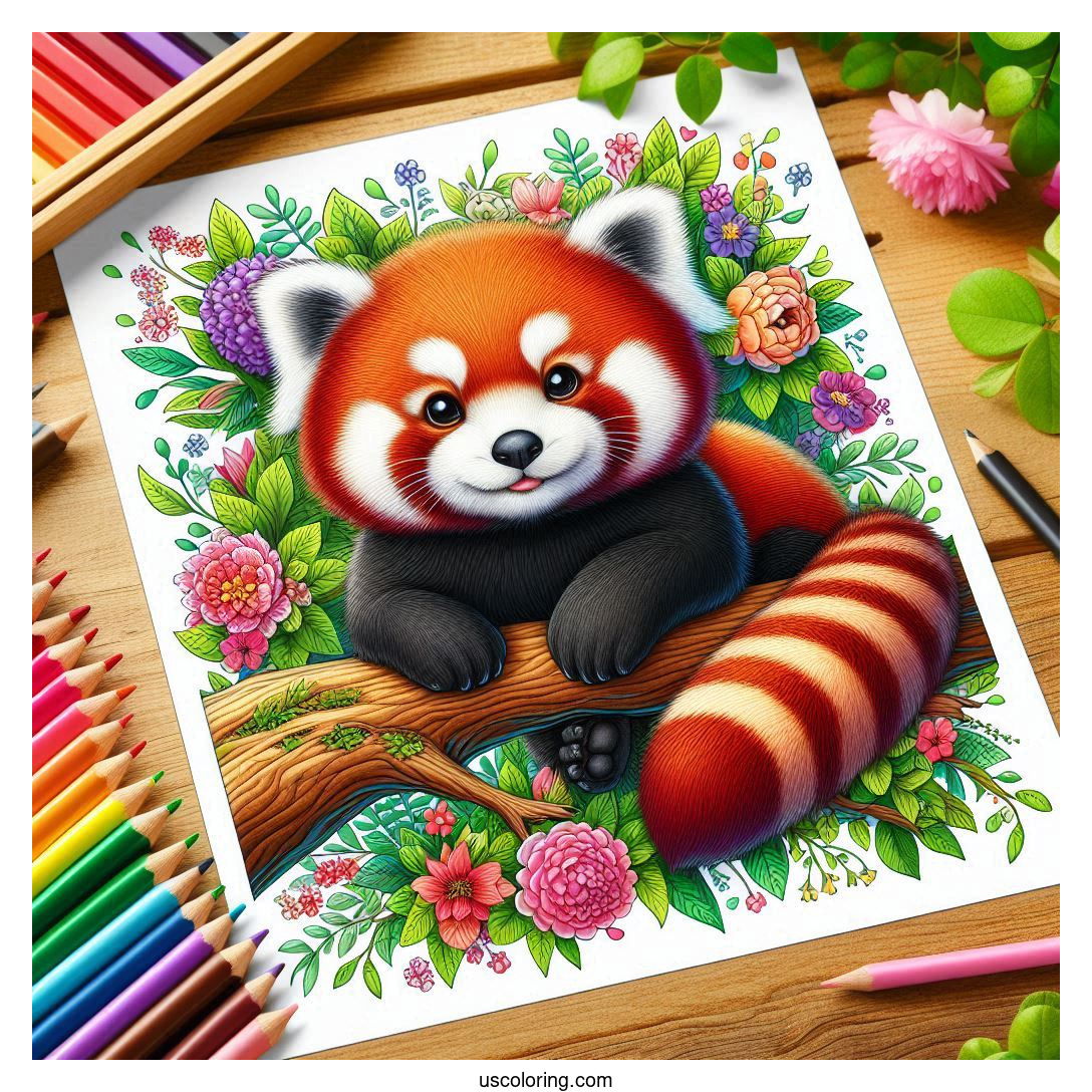 Red Panda Coloring Page Featured Image