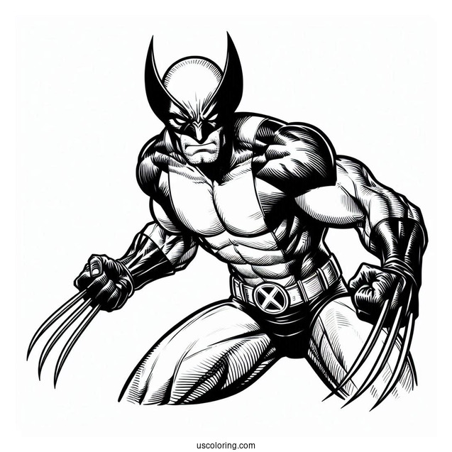X-Men Wolverine Coloring In For Kids