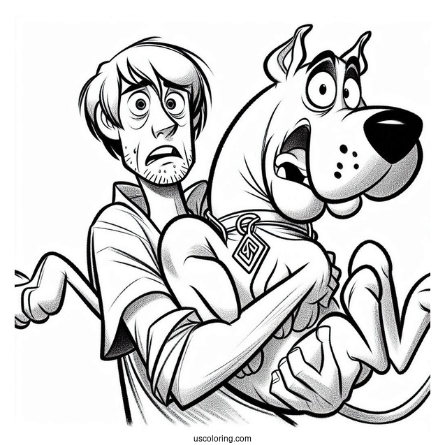 Scared Scooby-Doo Being Held By Shaggy