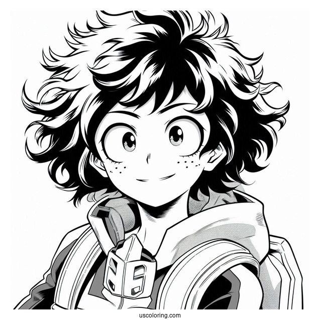 My Hero Academia Ochaco Uraraka With Deku Coloring Page
