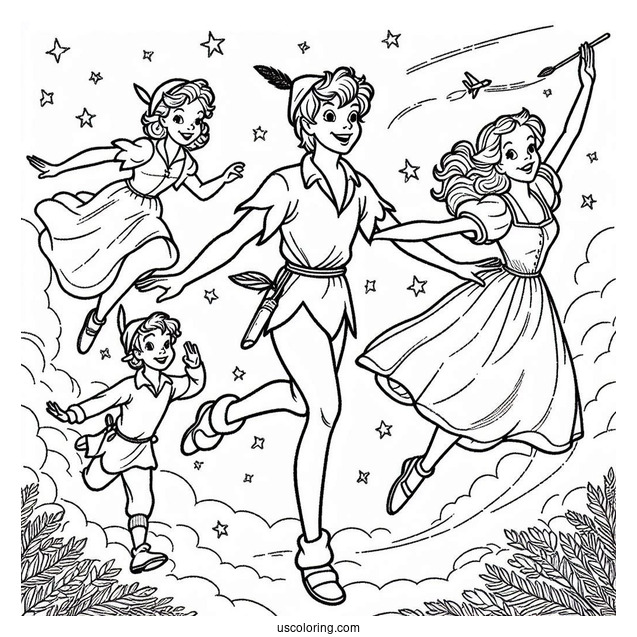 Easy Wendy Darling Coloring Sheet