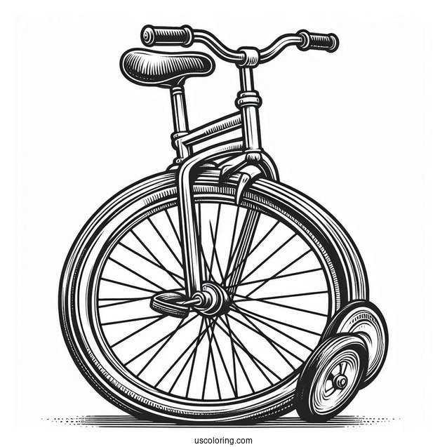 Bicycle Coloring Page Of Easy Unicycle