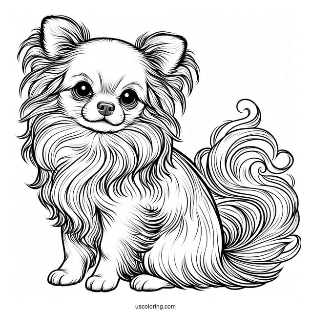 Puppy Long Hair Chihuahua Coloring Page On Stage