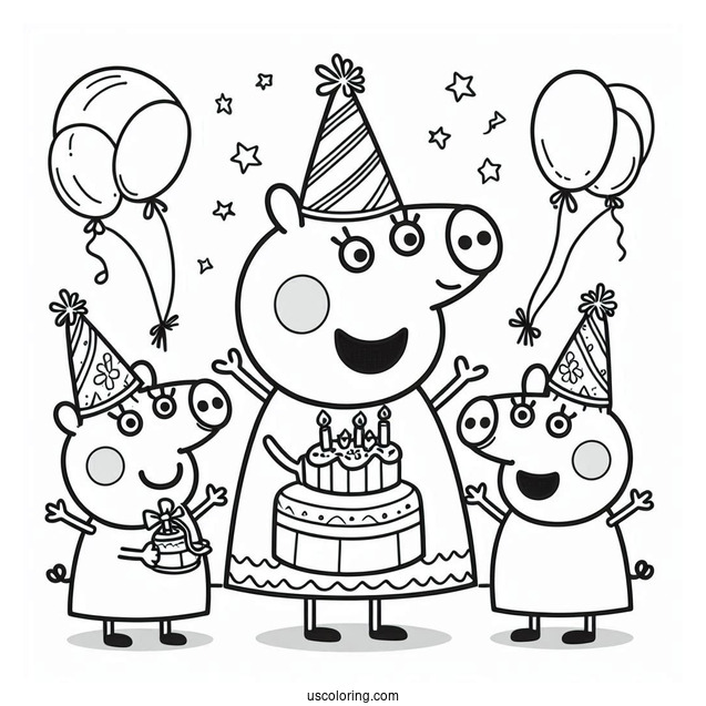 Peppa Pig With Friends At Birthday Party