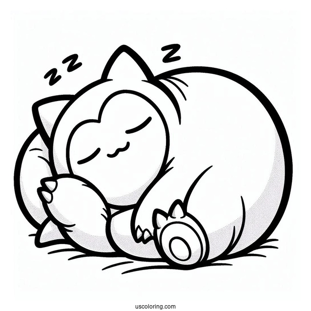 Easy Sleeping Snorlax Coloring Page