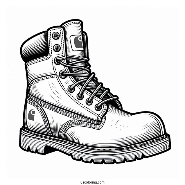 Carhartt Boot Coloring In FOr Kids