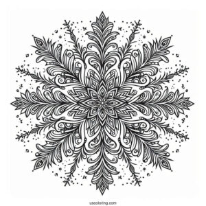 Full Page Of Intricate Snowflake Coloring Page