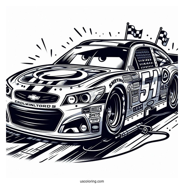 Pixar Cars Nascar Coloring Sheet