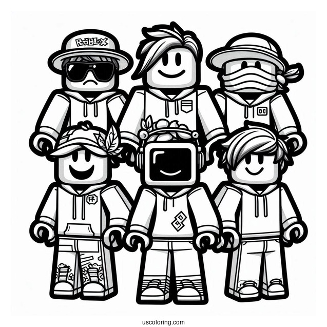 Roblox Noob Coloring Page Easy