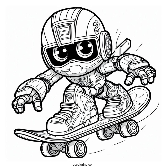 Rescue Bots Coloring Page Of Cody Burns Skateboarding