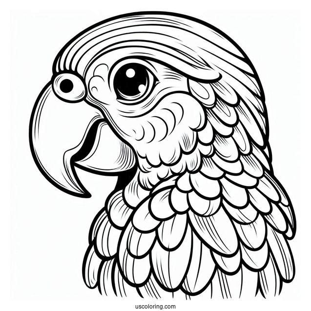 Parrot With Large Beak To Color