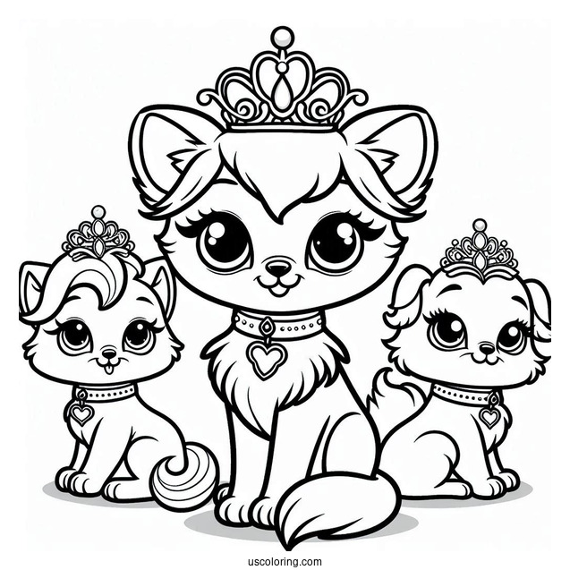 Palace Pets Coloring Page Of Nuzzles Wearing Crown
