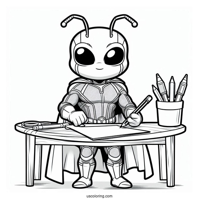 Small Ant Man Standing On Desk