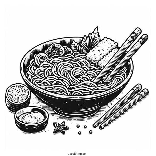Ramen Coloring Page