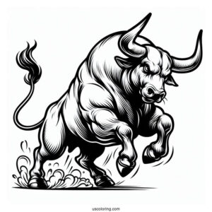 Coloring Sheet Of Raging Bull