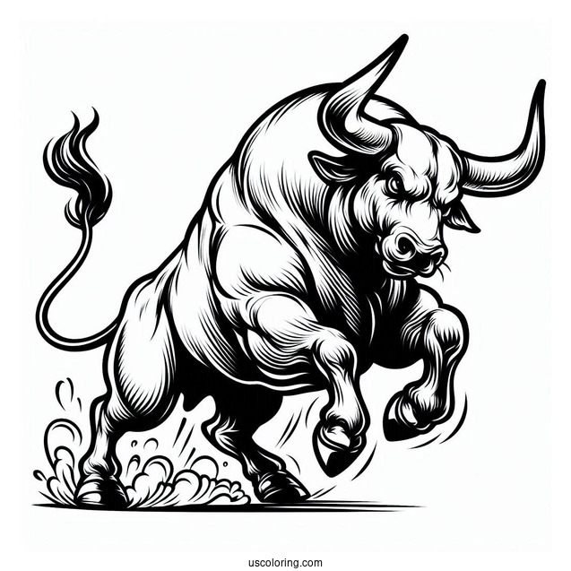 Coloring Sheet Of Raging Bull