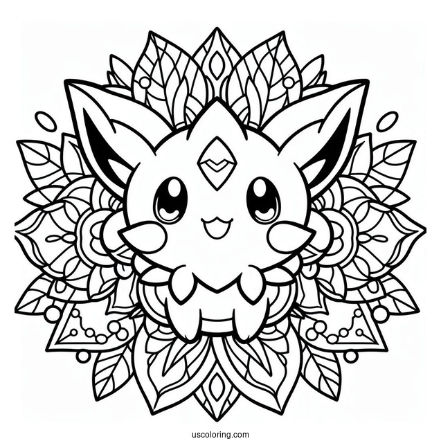 Togepi Flower Mandala Coloring Sheet