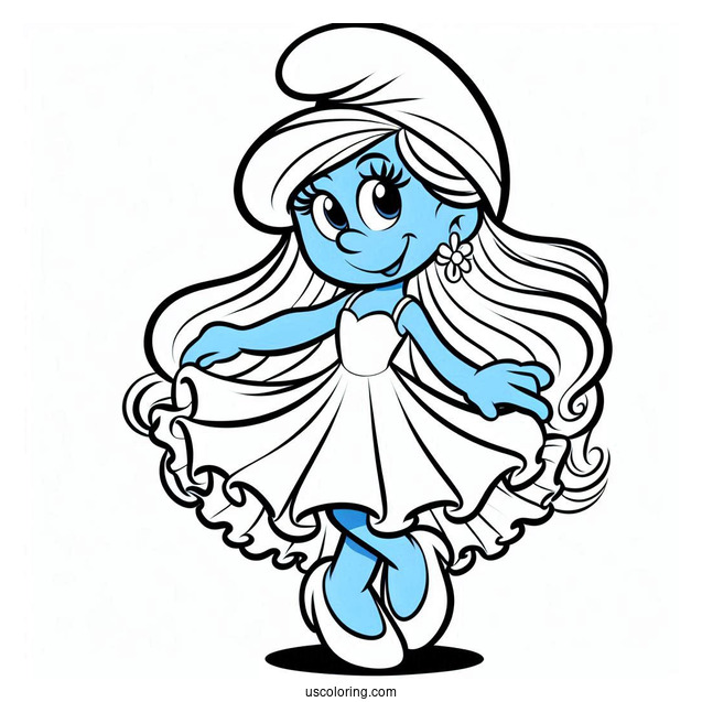 Smurfette In Pretty Dress