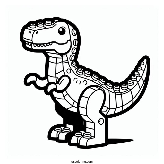 Lego T-Rex Coloring Page For Kids