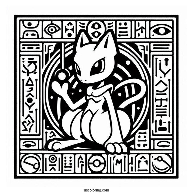 Ancient Mewtwo hieroglyphs Pokemon Card