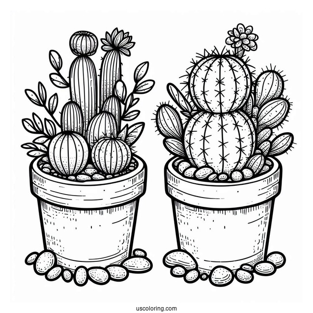 Plants Vs Cactus Coloring Page