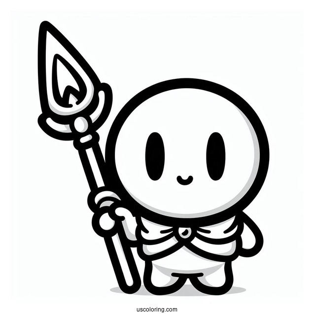 Kawaii Spear Shy Guy Coloring Page For Preschoolers