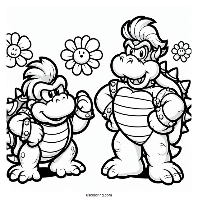 Donkey Kong And Boswer To Color