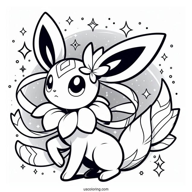 Sylveon Coloring Page Moonblast Pokemon Card
