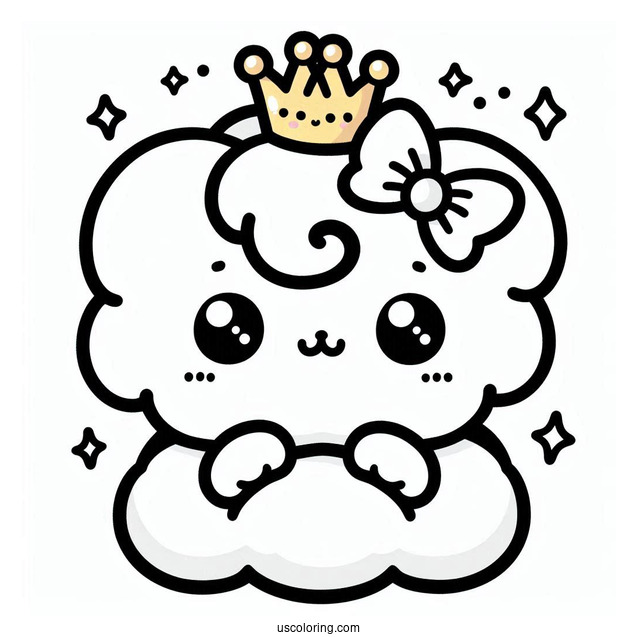 Kawaii Pochacco Coloring Page And Cinnamoroll Wearing Crowns For Kids