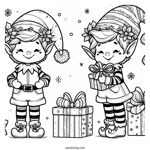 Merry Christmas Themed Elf With Presents