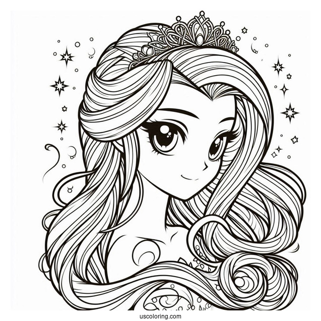 Simple Rarity Coloring Page For Kids