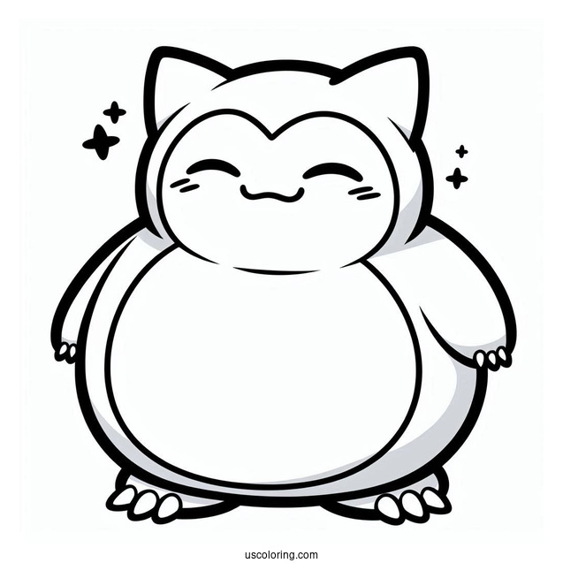 Snorlax Coloring Page Smiling Munchlax For Preschoolers