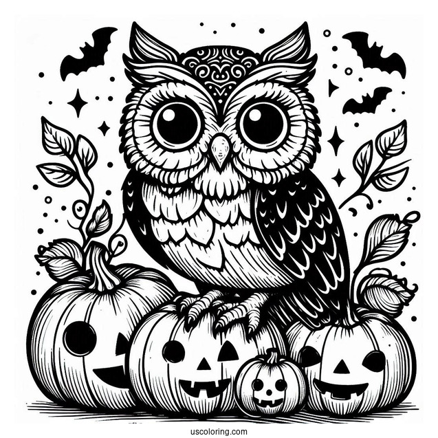 Spooky Looking Owl During Halloween