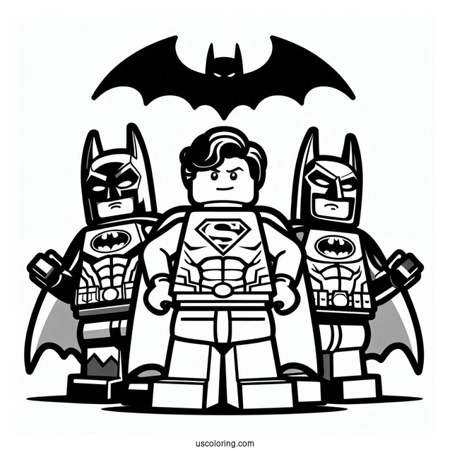 Lego Superman And Batman Coloring For Kids