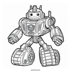 Rescue Bots Coloring Page Of Chase The Police Bot In Robot Form