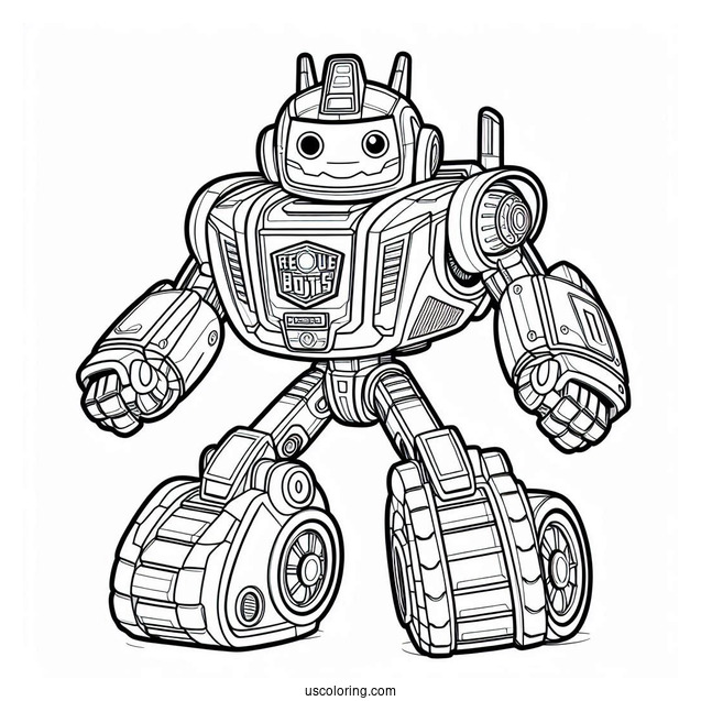 Rescue Bots Coloring Page Of Chase The Police Bot In Robot Form