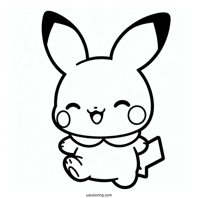 Cute Pikachu KAWS Coloring Page Companion For Kids