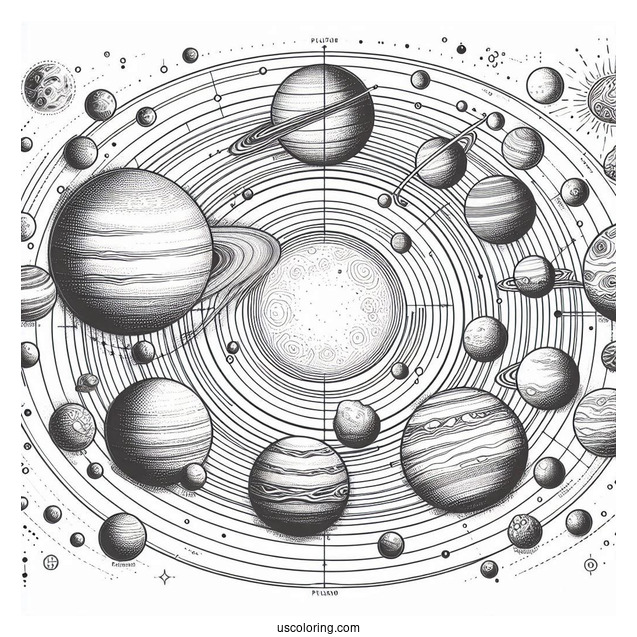 Solar System Map Including Pluto To Color