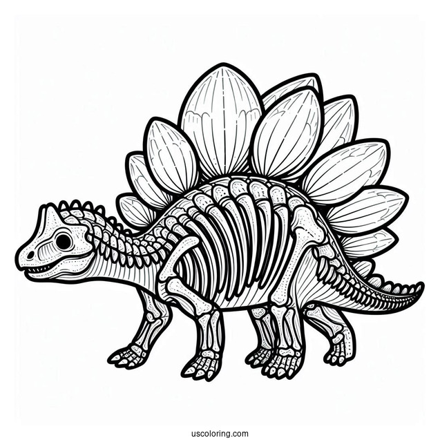 Stegosaurus Coloring Page Skeleton