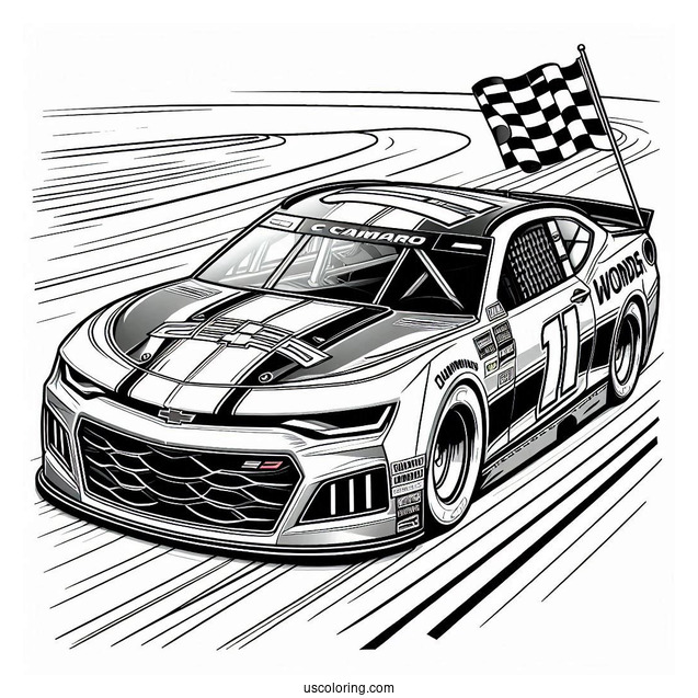 Chevrolet Camaro Wonder NASCAR Coloring Page