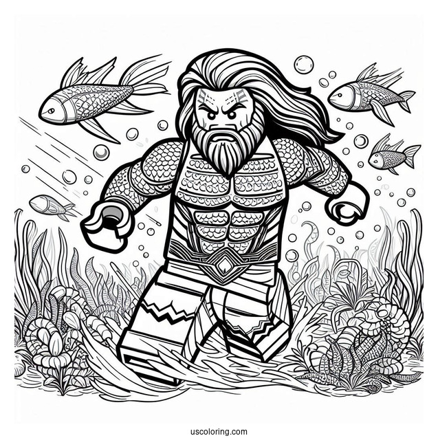 Lego Aquaman Coloring Page For Kids