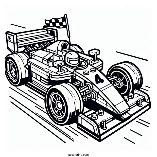 Lego Race Car Coloring Sheet For Kids