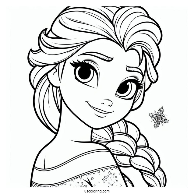 Simple Outline Of Disney Elsa To Color